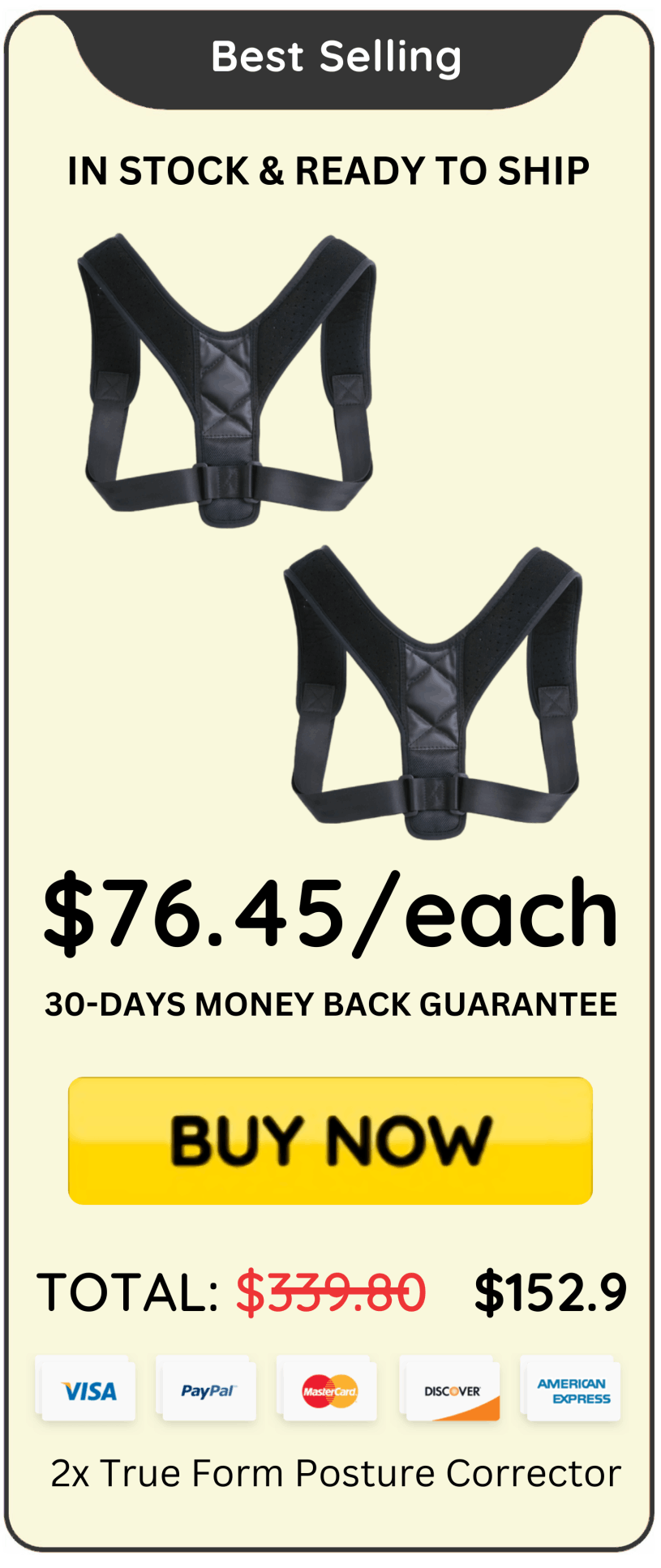 True Form Posture Corrector Package